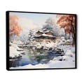 thumbnail image 2 of Designart "Snowy Hot Bath Japanese Onsen in Winter II" Japan Art Floater Framed Canvas Print, 2 of 7