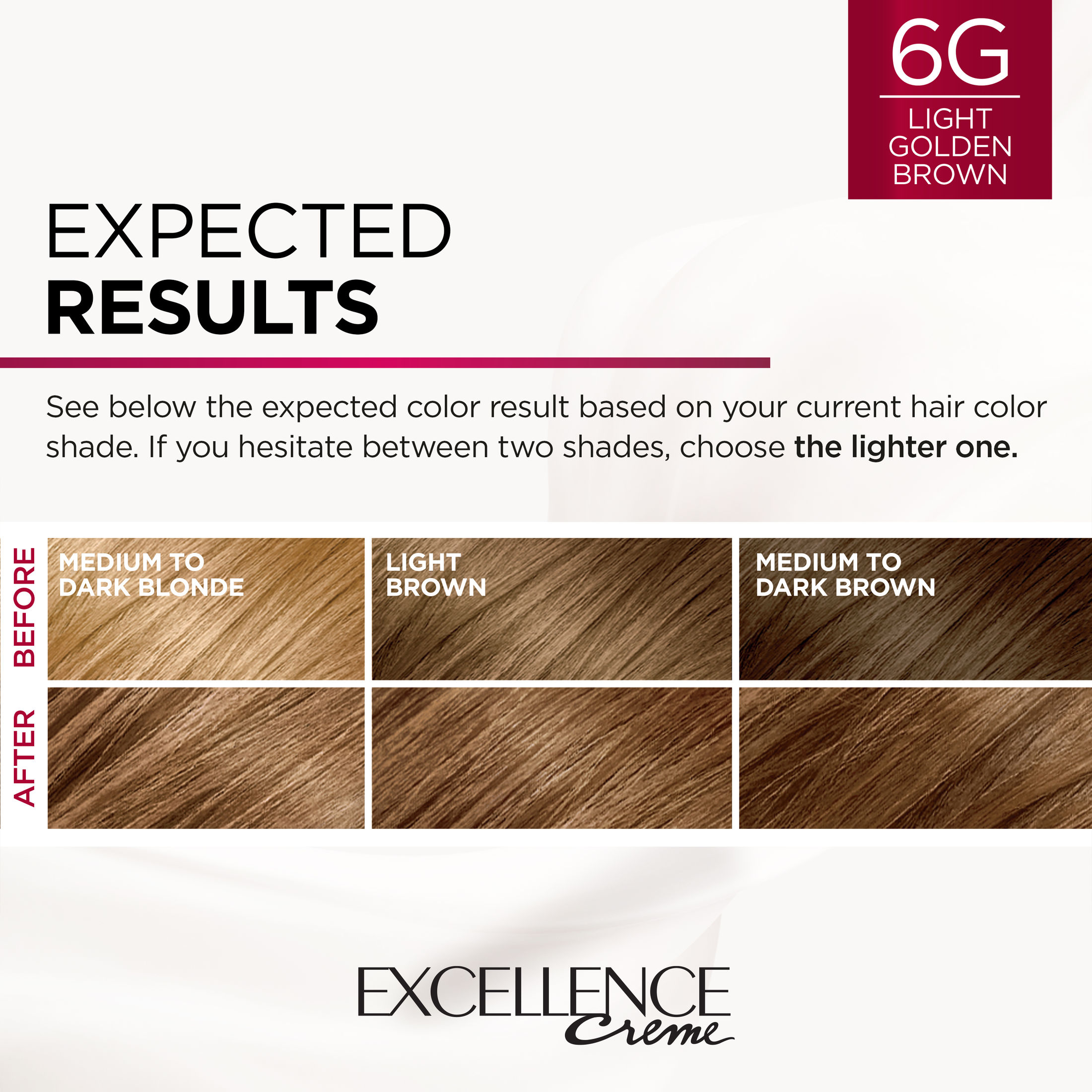 L'Oreal Paris Excellence Creme Permanent Hair Color, 6G Light Golden Brown - image 5 of 8