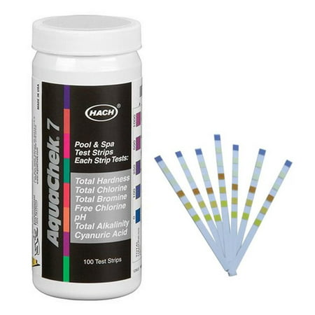 AquaChek Silver 7-Way 100 Count Pool and Spa Chlorine/pH Test Strips | (Best Spa Test Kit)