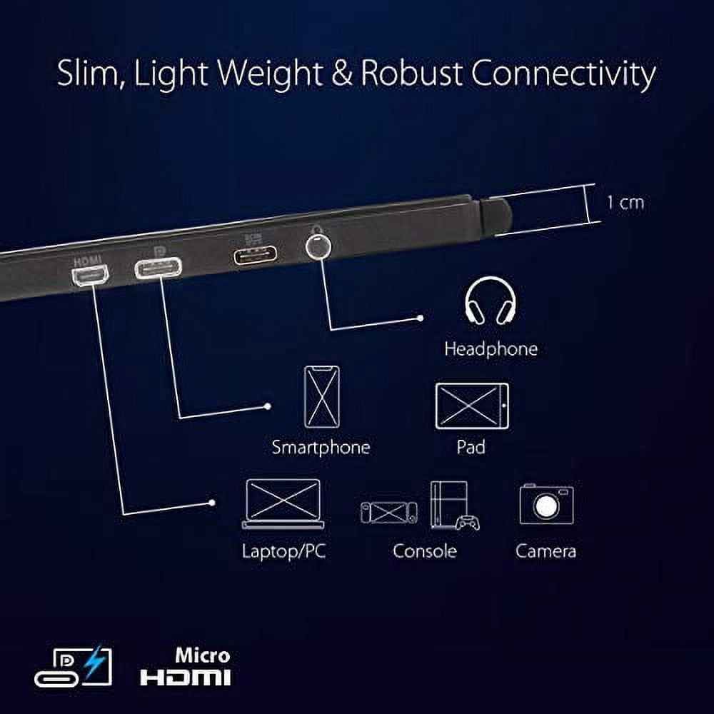 ASUS ROG Strix 17.3" 1080P Portable Gaming Monitor (XG17AHPE) - Full HD, IPS, 240Hz, 3ms, Adaptive-Sync, Smart Case, Ultra-slim, USB-C Power Delivery, Micro HDMI, For Laptop, PC, Phone, Console