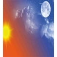 thumbnail image 3 of Space Duvet Cover Set, Full Moon Sun Clouds Cycle of the Galaxy Movement Macrocosm Heavenly Bodies, Decorative 2 Piece Bedding Set with 1 Pillow Shams, Twin Size, Orange Blue, by Ambesonne, 3 of 3