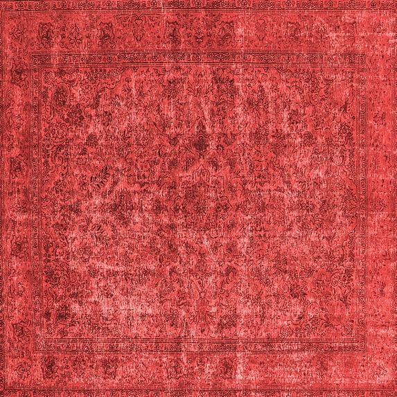 Ahgly Company Indoor Square Oriental Red Industrial Area Rugs, 3' Square