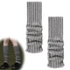 thumbnail image 1 of Qarigey Calentadores de piernas tejidos a la moda, se mantienen cálidos y elegantes durante todo el invierno, calcetines largos de ganchillo Medias Gris, 1 of 6