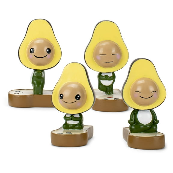 Class Collections Green Yoga Avocado Toast 4 inch Resin Stone Collectible Figurines Set of 4