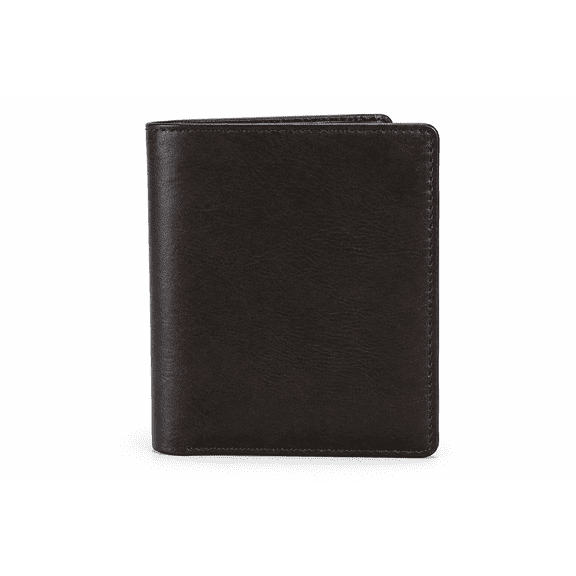 RAYMONS OVERSEAS - Brown Textured Vertical Bi-Fold Wallet for Men, Slim Compact Design with Multiple Card Slots and Cash Compartment