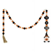 Jeco Inc. Halloween Wood Beaded Trick Gnome Garlands with Tassels in Multi-Color
