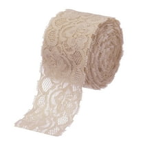Uxcell Lace Trim 10 Yards 2 inch Flower Elastic Lace Ribbons for Package Decoration Wedding Headbands Brown