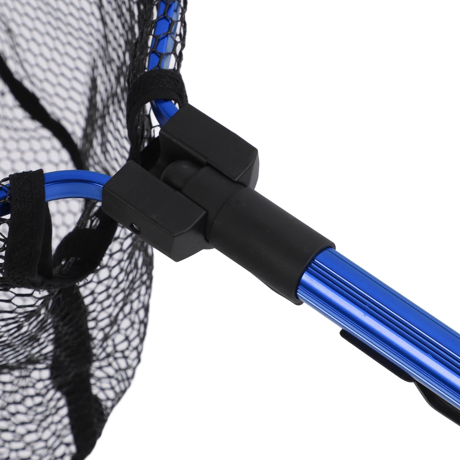 Rupoun Premium Aluminum Alloy Floating Fishing Net Fish Landing Net with Rubber Mesh Safe Catch Release Compact Foldable Portable Net 18.1 inches / 46 cm Blue Edition
