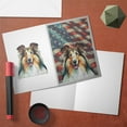 thumbnail image 3 of Patriotic Collie Stained Glass Portrait American Flag 5x7in Folded Greeting Card Collie Dog Lover Gifts Idea Single Note Card with Envelope - 01010, 3 of 5