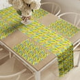 thumbnail image 2 of Ambesonne Surfboard Table Runner & Placemats, Summertime Hobby, Placemat 4 pcs + Runner 16"x72", Yellow Pink Blue, 2 of 2
