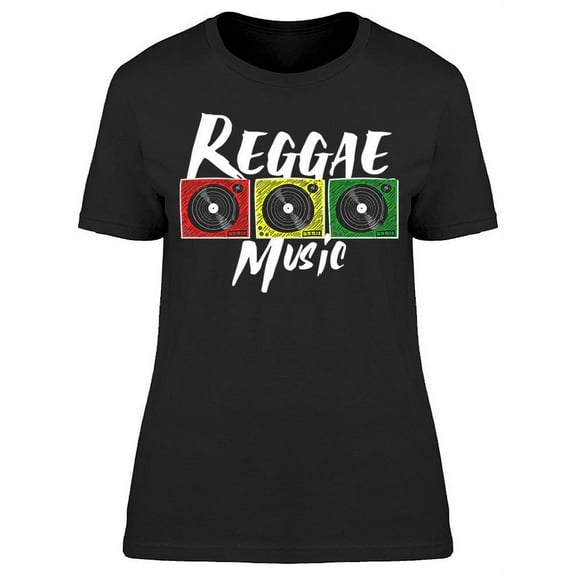 Vinyl Record Player Reggae Music T-Shirt Women -Image by Shutterstock, Female Medium