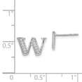 thumbnail image 2 of Auriga 14k White Gold Diamond Initial W Stud Earrings for Women (L- 0.32 inch, W- 0.4 inch), 2 of 5