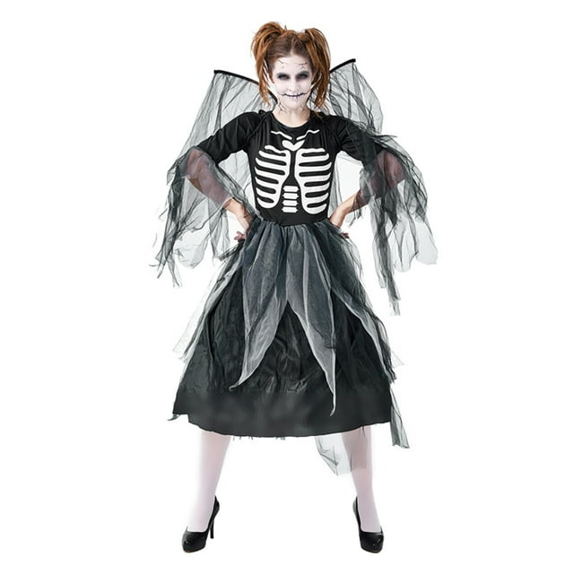 ITFABS Robe Cosplay pour Femmes, Jupe en Gaze à Manches Courtes avec Ailes