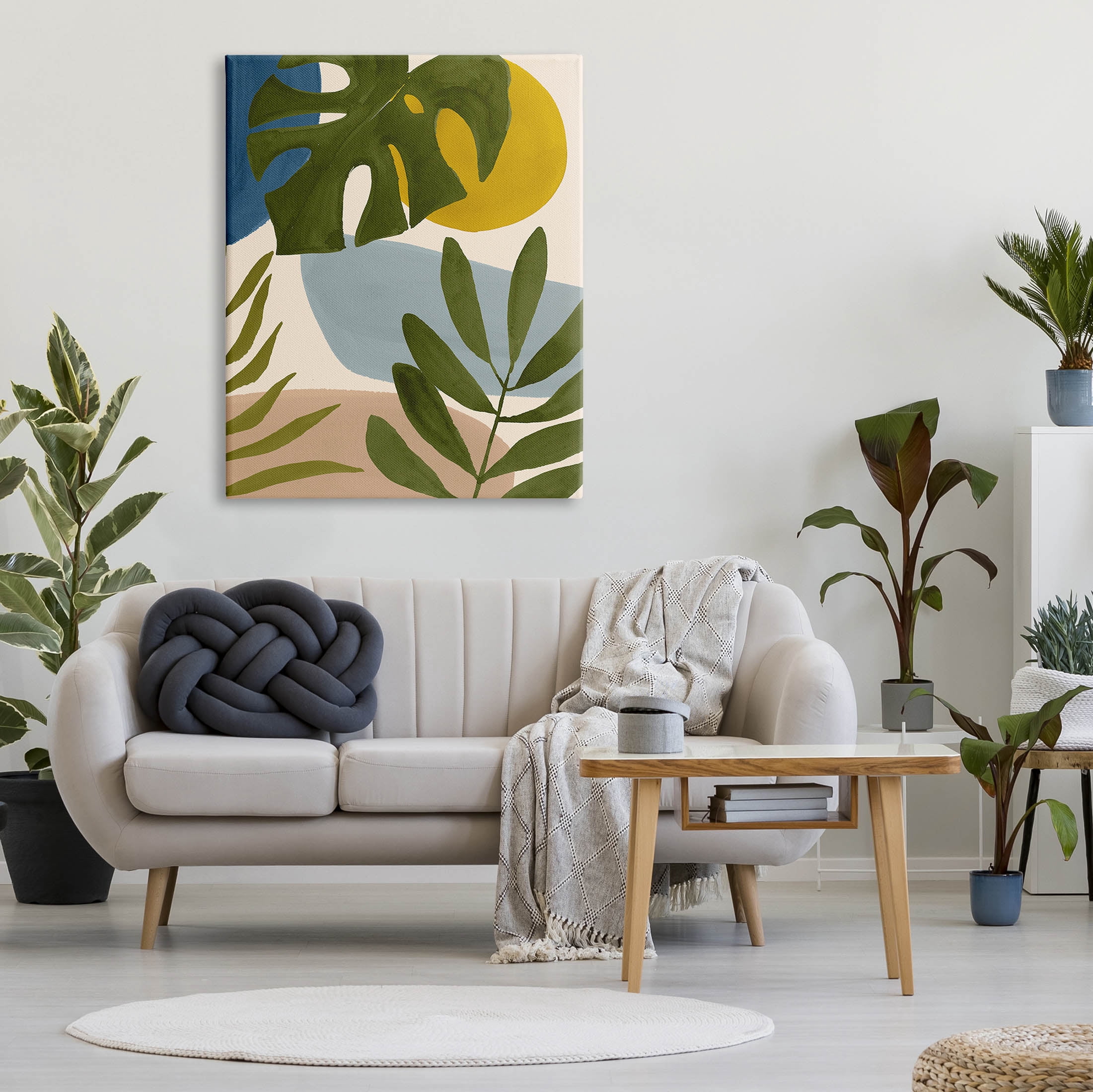 Stupell Industries Tropical Mixed Monstera Leaves Graphic Art Gallery Wrapped Canvas Print Wall Art, Design by Victoria Barnes