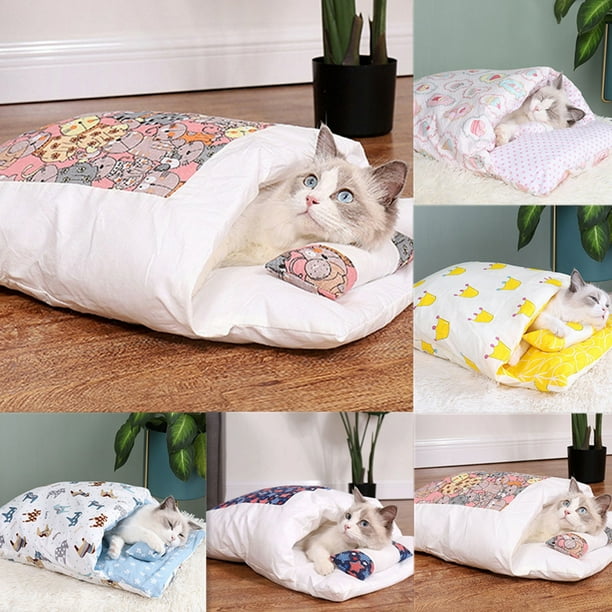 Warm Cat Sleeping Bag, Removable Cat Bed, Detachable Washable Pet