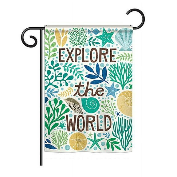 Breeze Decor BD-NA-G-107063-IP-BO-DS02-US 13 x 18.5 in. Explore The World Coastal - Everyday Nautical Impressions, Decorative Vertical Garden Flag