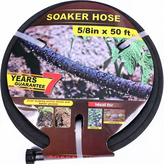 5 8 Inch Soaker Hose 50 Feet Round Rubber Drip Irrigation Hose for Garden Lawn and Plants