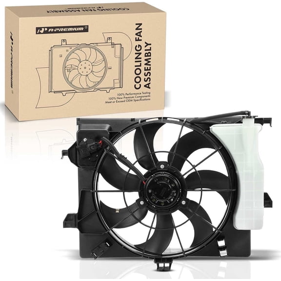 A-Premium Engine Radiator Cooling Fan Assembly with Shroud Compatible with Hyundai Accent 2012 2013 2014, 1.6L, Replace# 253801R000, 253804L000