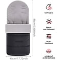 thumbnail image 2 of Universal Stroller Footmuff - 45 x 86 cm - Windproof, Removable, Suitable for Babies - Grey, 2 of 4