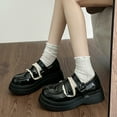 thumbnail image 4 of Lovskoo 2024 Women's Dress Leather Shoes Platform Round-Toe French Vintage Mary Shoes Flat Shallow Mouth Gentle Patent Leather Spring Shoes Black, 4 of 9