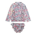 thumbnail image 1 of Toddler Girl Swimsuits Rash Guard Set Cute Print Long Sleeve Sun Protection Bathing Suits for Girls 2-3 Years, 1 of 8