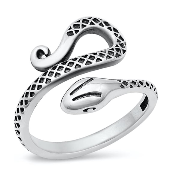 Snake Adder Cobra Copperhead Reptile Ring .925 Sterling Silver Band Jewelry Female Male Size 5