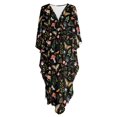 thumbnail image 5 of SEANATIVE Women Kaftan Beach Coverup Dress Plus Size Caftan Side Slits Maxi Dress Stylish Loungewear Trendy Swimsuit Cover Up for Beach Pool Vacation, Butterfly Mushroom Flower Black, 5 of 7