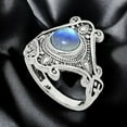 thumbnail image 4 of Natural Rainbow Moonstone - India 925 Sterling Silver Ring s.6 Jewelry R-1734 AGR1027_C_6, 4 of 6