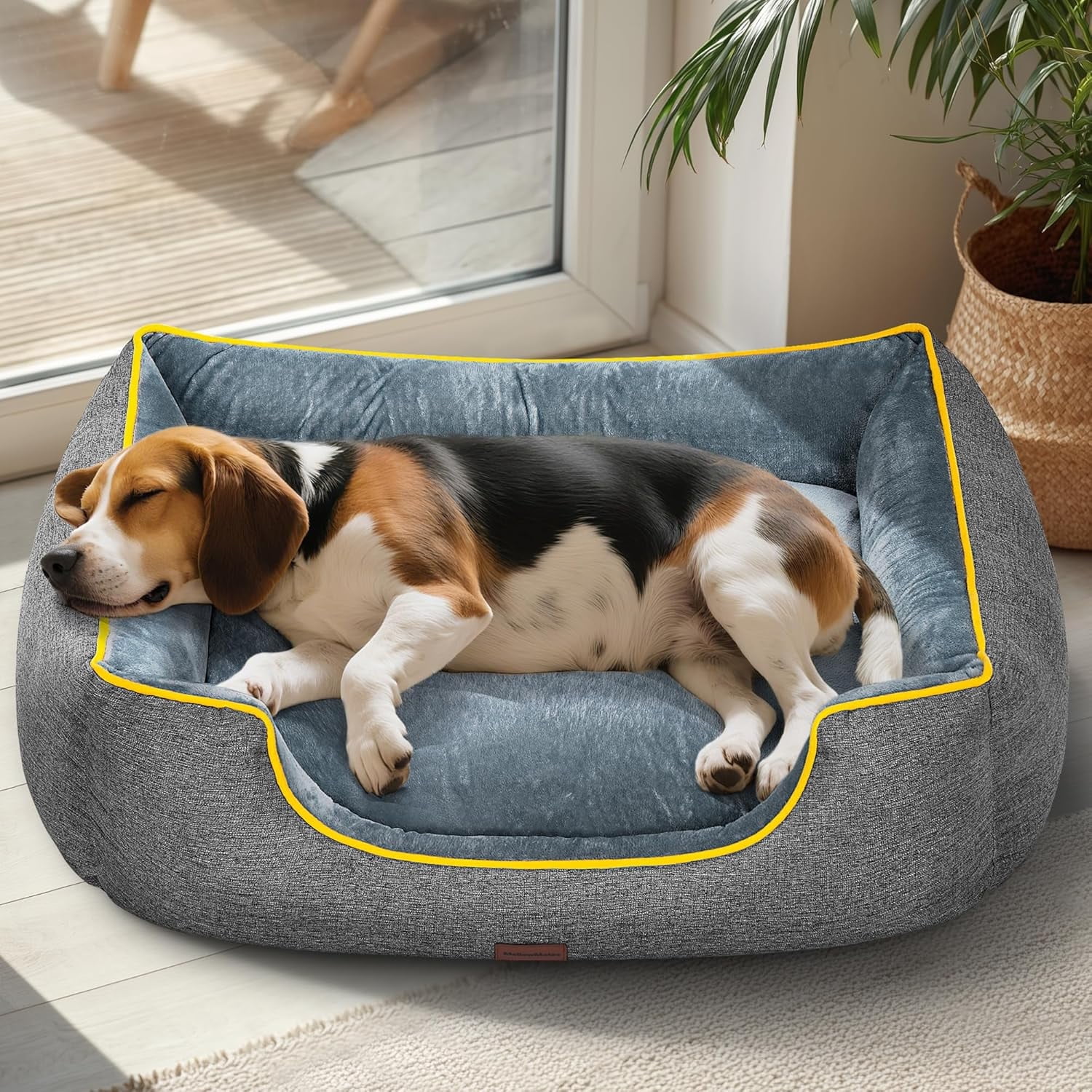 SPECSTAR Orthopedic Dog Bed for Medium Dogs 36", Year-Round Comfort with Cooling/Warming, Dual-Layer Interior Padding for Support and Softness, Waterproof & Non-Slip Base, Removable Washable, Grey