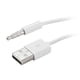 thumbnail image 1 of 3.5mm Plug Audio AUX to USB 2.0 Plug Adapter Charging Cable 1M White, 1 of 5