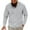 Gray, variant on IYTR Long Sleeve Shirt for Men V Neck Button Up Collarless Solid Color Breathable Pullover with Chest Pocket (Beige,XXXL)
