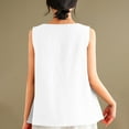 thumbnail image 7 of Wdfiry Cotton Linen Tank Tops for Women Fashion Casual Solid Color V-Neck Blouses Tops Summer Comfy Relaxed Fit Sleeveless Beach Shirts, 7 of 7
