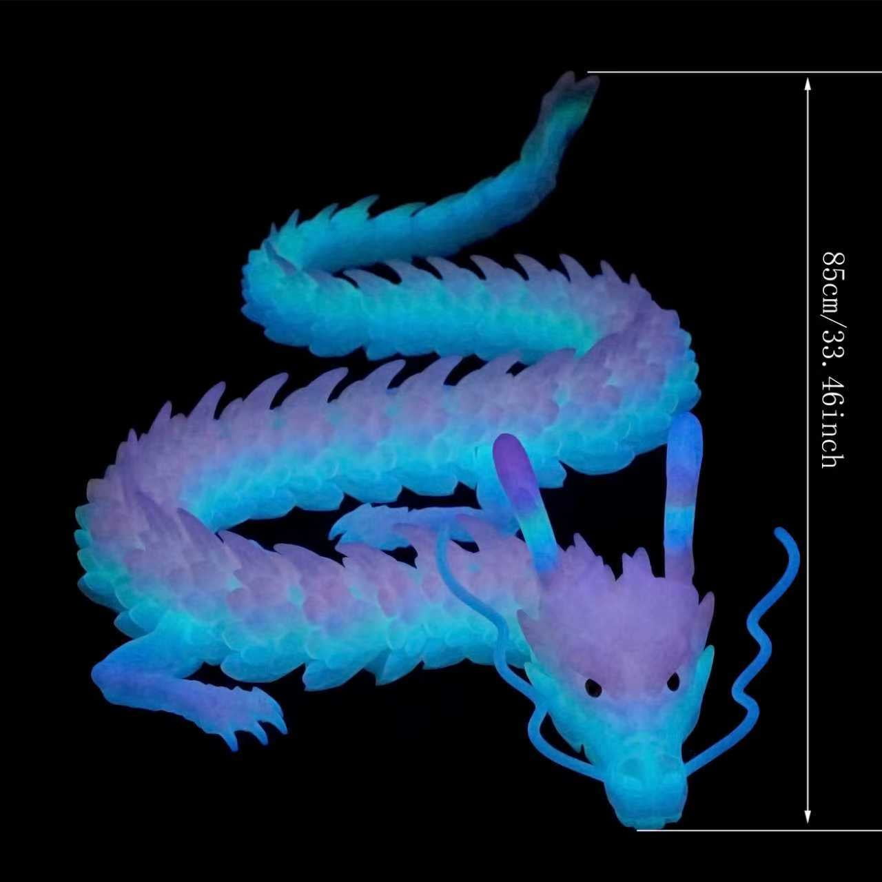 33.5inch 3D Printed dragon,Flexible Joint Animal lacertid Figurines, Home Office Decor,Fidget Toy for Adults Teens Boy Festival Gifts,Easter Basket Stuffers,Executive Desk Toy