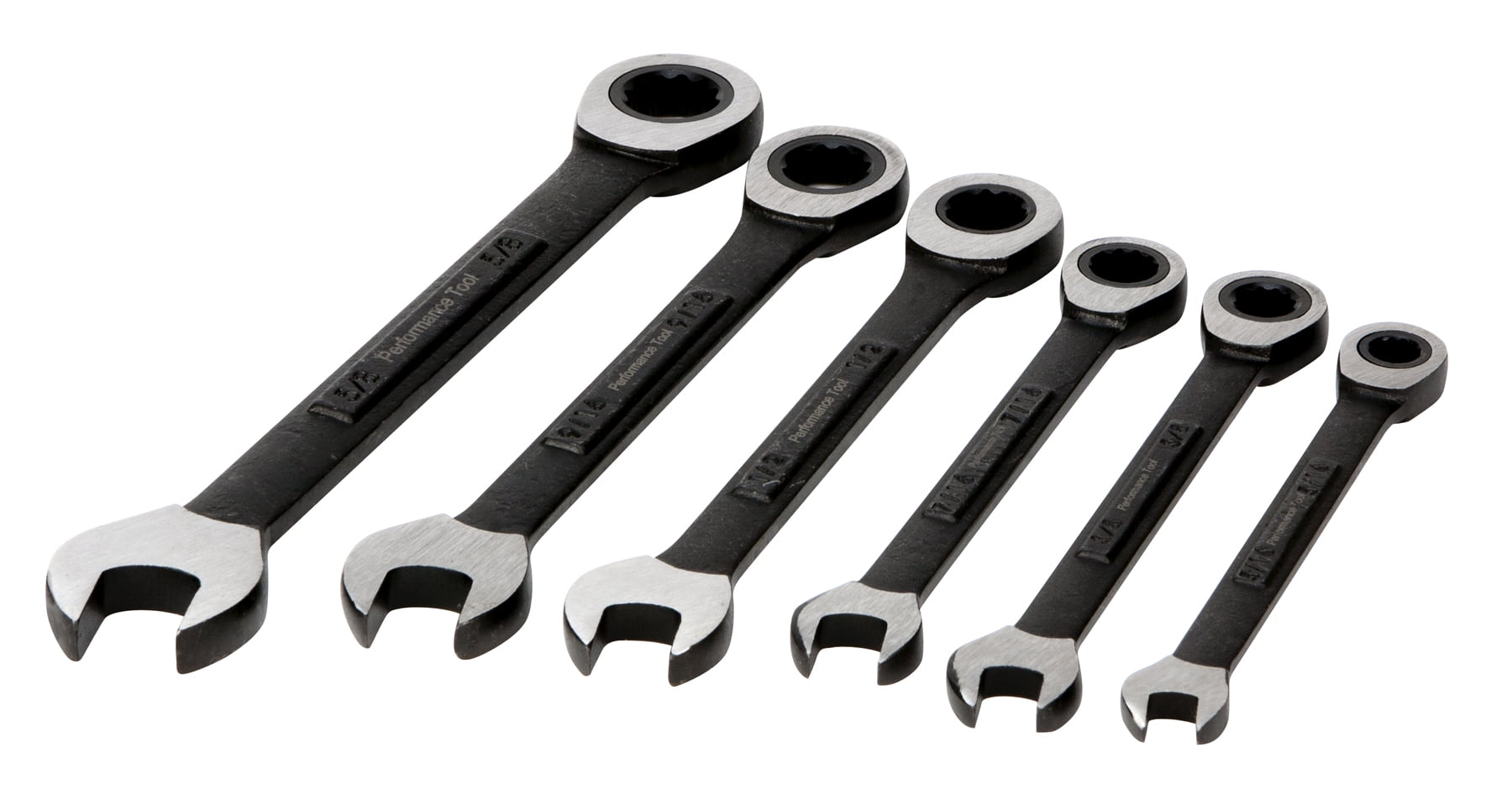 Performance Tool 6 Piece Black Ratchet Wrench Set (W39004) Walmart