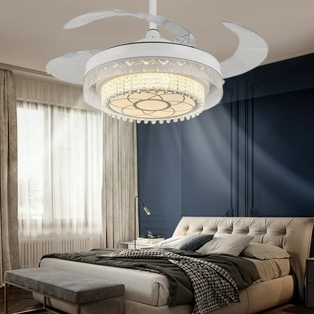 

Warehouse from USA LED Fan Light Acrylic Stealth Restaurant Ceiling Fan Light Energy-saving Silent Ounabing