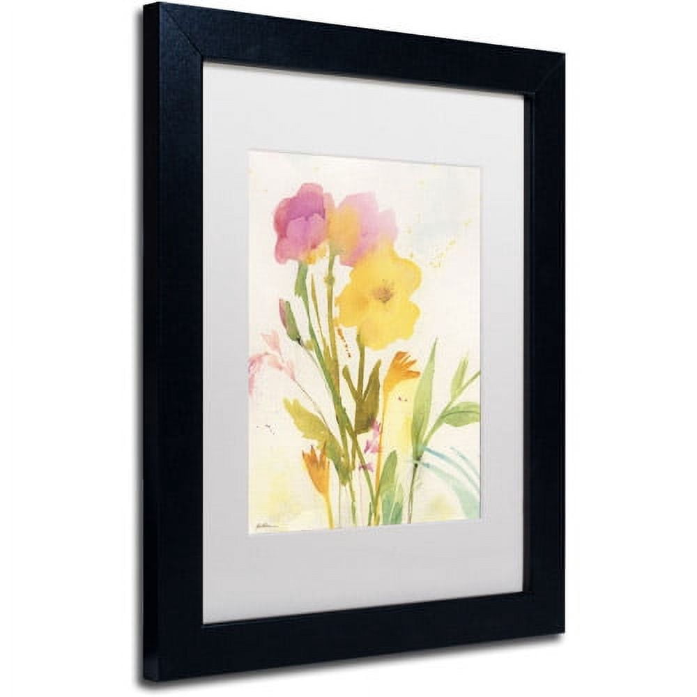 Trademark Fine Art "Wildflowers Against the Sky" Canvas Art by Sheila Golden, White Matte, Black Frame