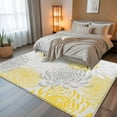 thumbnail image 5 of Yellow Grey Chrysanthemum 8x10 Area Rugs, Farmhouse Botanical Floral Modern Non-Skid Rubber Backing Large Rectangle Rugs - Living Room Bedroom Home Office, Indoor Floor Mat Carpets Washable Rug, 5 of 9