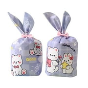50PCS Home Decoration Bunny Ear Storage Pocket Snack Decoration Rabbit Cookie Bags Easter Candy Bags Biscuit Package Easter Rabbit MIXED-D
