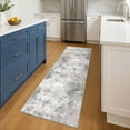 thumbnail image 3 of iOhouze Runner Rugs 2x6 Washable Runner Rug for Hallways Non Slip Kitchen Runner Low Pile Soft Printed Faux Wool Abstract Floor Runner for Inodoor Bedroom Entryway Laundry Room, Ash Grey/Beige, 3 of 10
