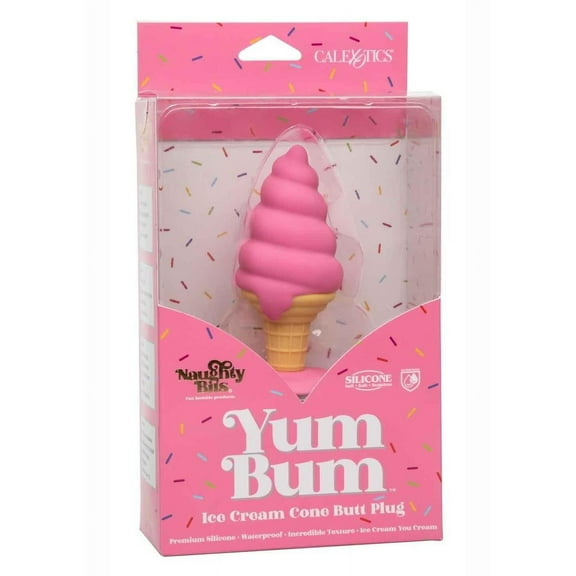 CalExotics Naughty Bits Yum Bum Ice Cream Cone Silicone Anal Plug, Pink