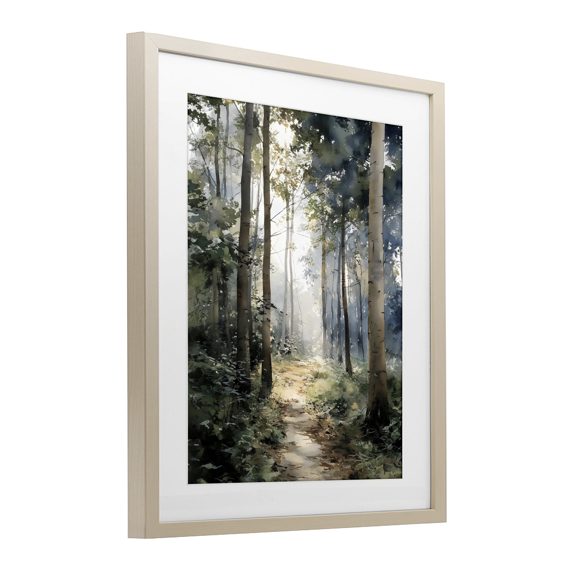 Stupell Industries Forest Path in Morning Birch Framed Print Under Glass, design by Franklyn Gregory