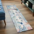 thumbnail image 4 of Ocean Jellyfish Washable Runner Rugs 2'x6', Shell Coral Low Pile Throw Entryway Rug Non-Slip Sturdy Edge Binding Carpet for Indoor Bedside Entrance Bedside, 4 of 9