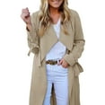 thumbnail image 4 of Womens Jackets Fall Jacket Women's Open Front Long Trench Coats - Long Sleeve Slim Casual Pockted Windproof Overcoat With Belt, Autumn Winter Outerwear, 4 of 8