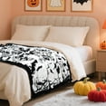 thumbnail image 3 of Witch Blanket Halloween Throw Blankets Gifts for Women Witchy Goth Skull Pumpkin Flannel Fleece Blankets for Couch Sofa Bed Chair Decor Witch''s Spider Webs Decorations Blanket 50x60in - White, 3 of 6
