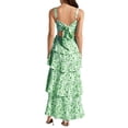 thumbnail image 3 of Spaghetti Strap Womens Floral Print Maxi Dresses Casual Sleeveless Ruffle Flowy Tiered Dress, 3 of 4