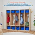 thumbnail image 5 of ECR4Kids 5-Section Coat Locker and 10 Scoop Front Storage Bins, Classroom Furniture, Natural, 5 of 9