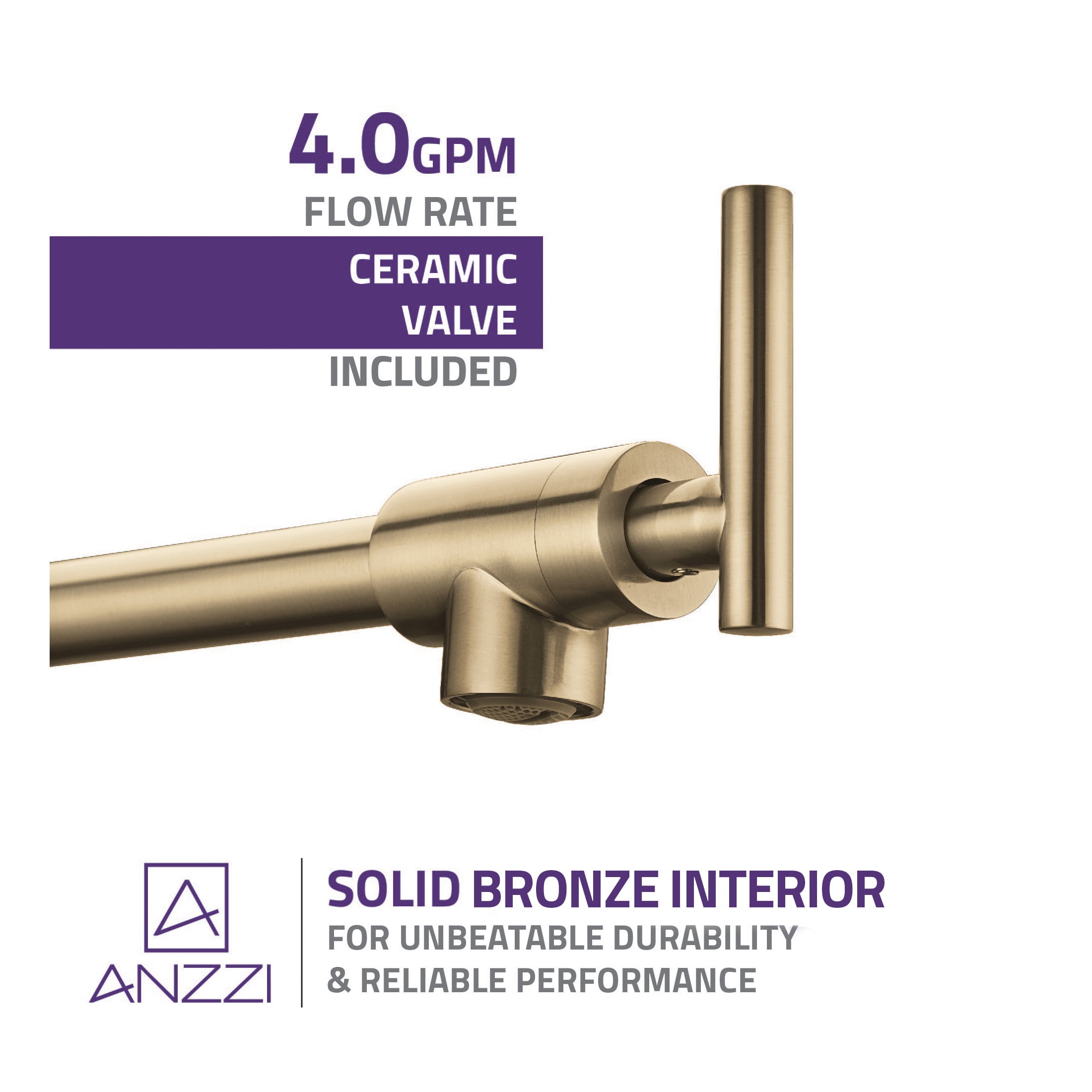 Braccia Series 24" Wall Mounted Pot Filler in Champagne Bronze