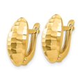thumbnail image 4 of 14K Yellow Gold Hammered Hinged Button Earrings, 4 of 4