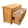 Catskill Craftsmen Rolling Recycling/Trash Storage Kitchen Island