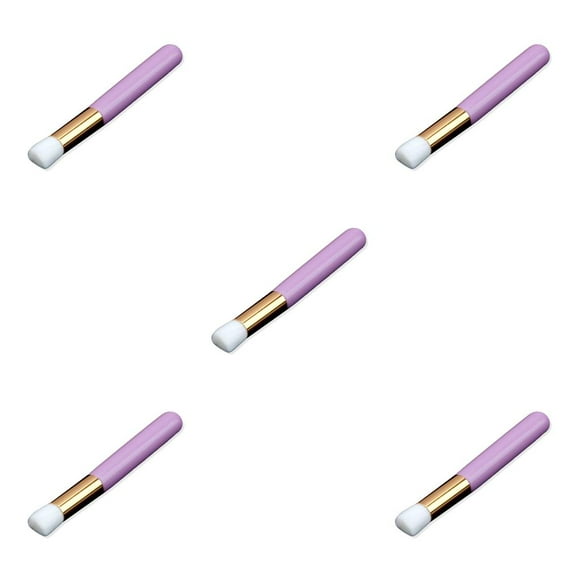 Seitruly Champú de pestañas para extensiones de pestañas, cepillos para la nariz, mango acrílico, cabeza plana morada cabeza plana morada 5piezas Seitruly CBP231242